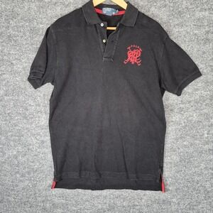 Vintage Big Logo Polo Ralph lauren shirt M Black/Red‎